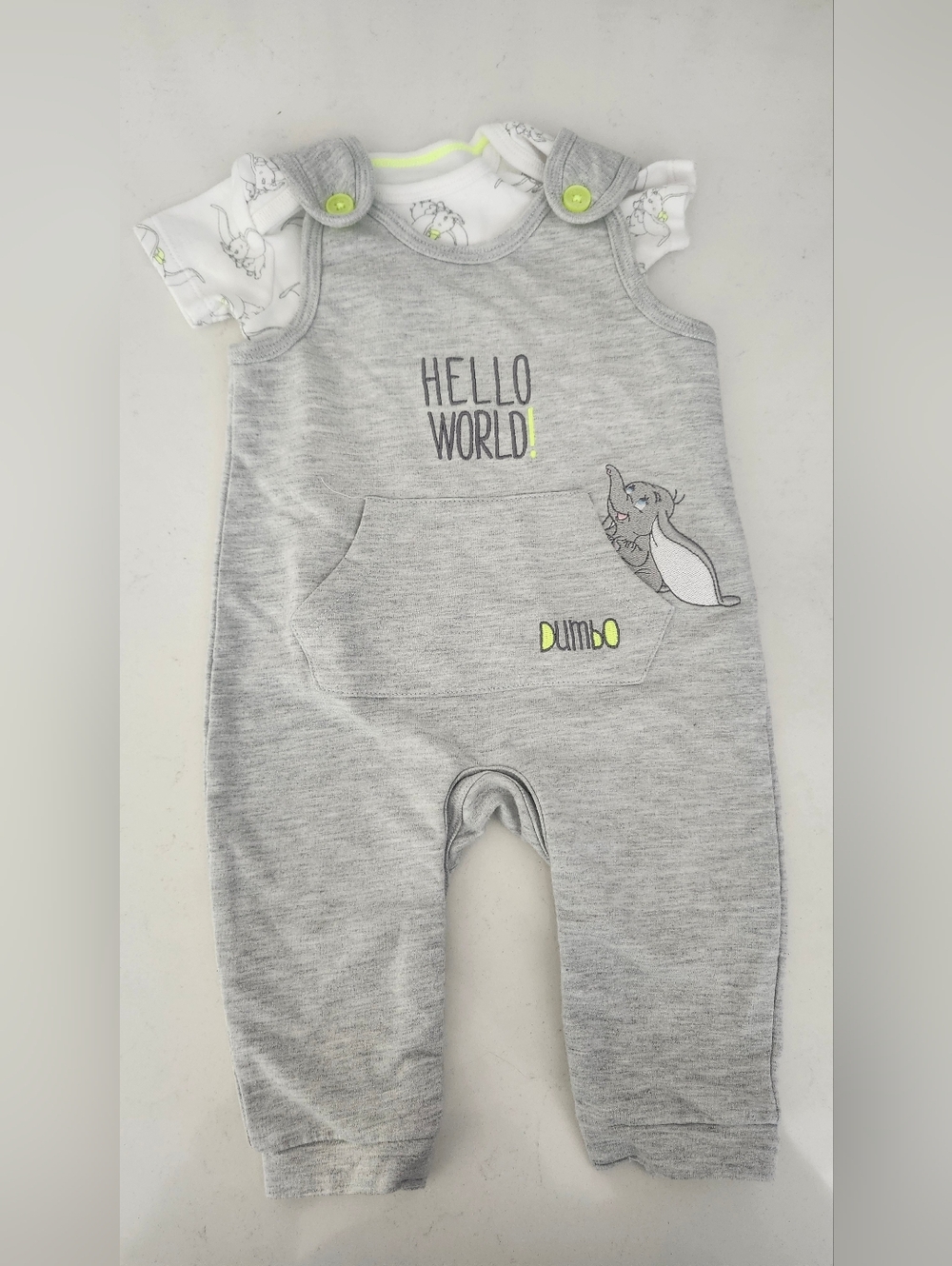 Disney Baby Dumbo Overall Matching Set 6M